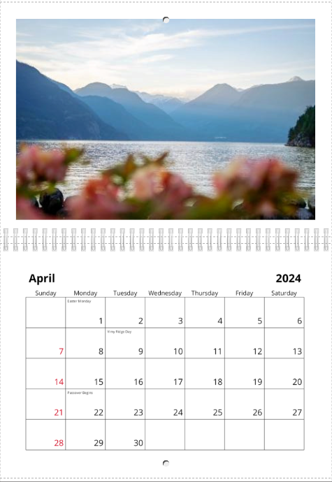 2024 Wall Calendar - West Coast Of Canada Landscape Photography 