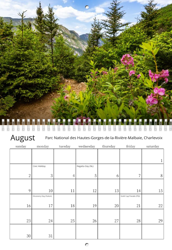 2026 Calendar - Quebec Landscape Photography