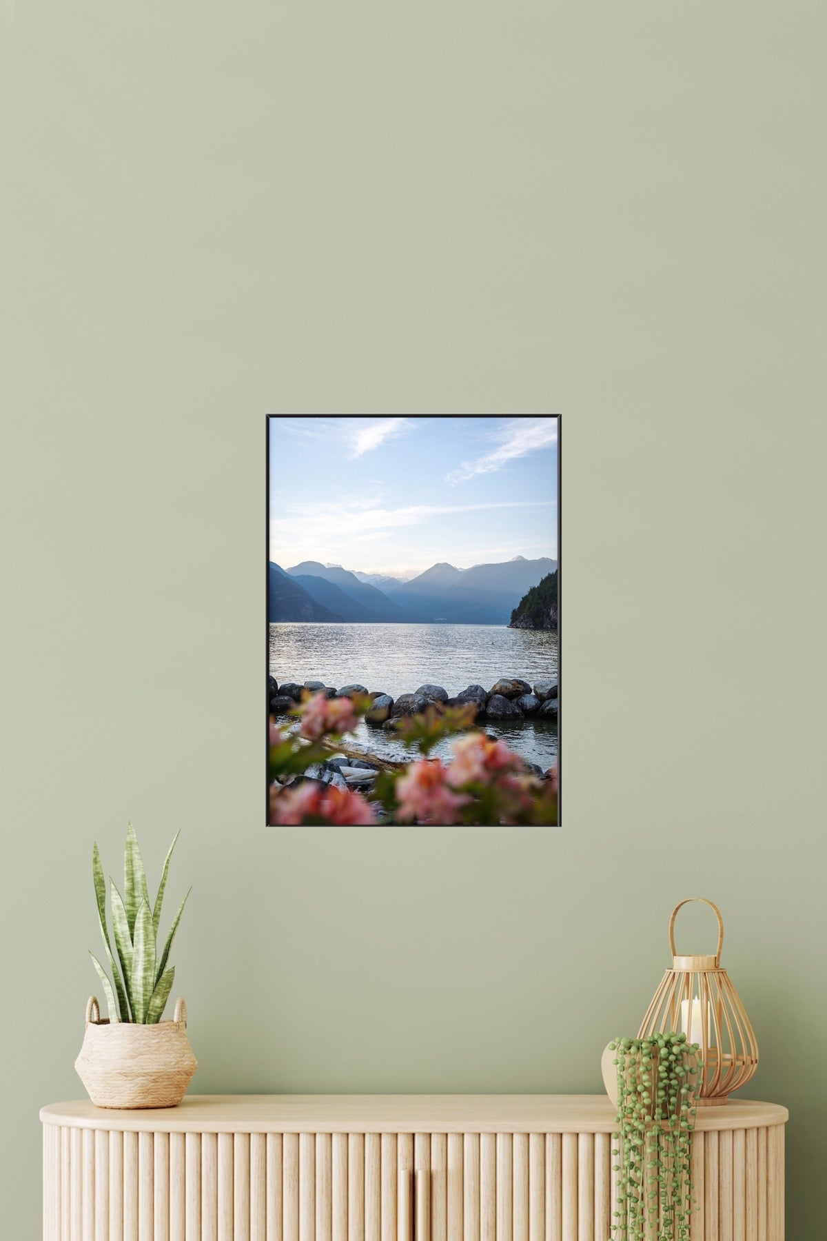 Impression d’affiche au coucher du soleil sur la montagne de Vancouver