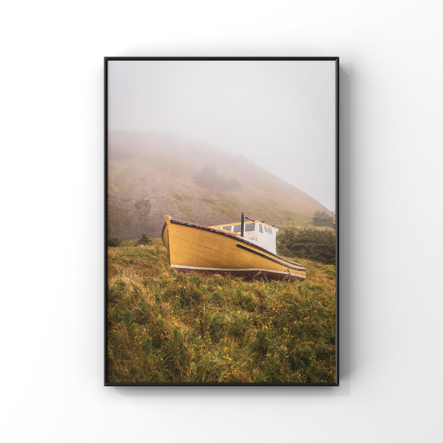 Photography print of an abandoned boat in rural Magdalen Islands, Quebec