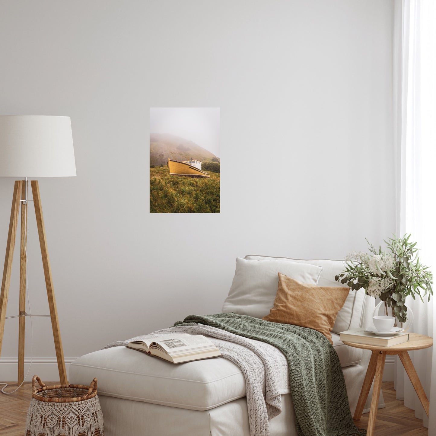 Photography print of an abandoned boat in rural Magdalen Islands, Quebec