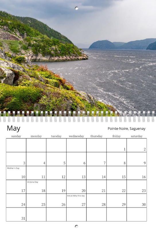 2026 Calendar - Quebec Landscape Photography