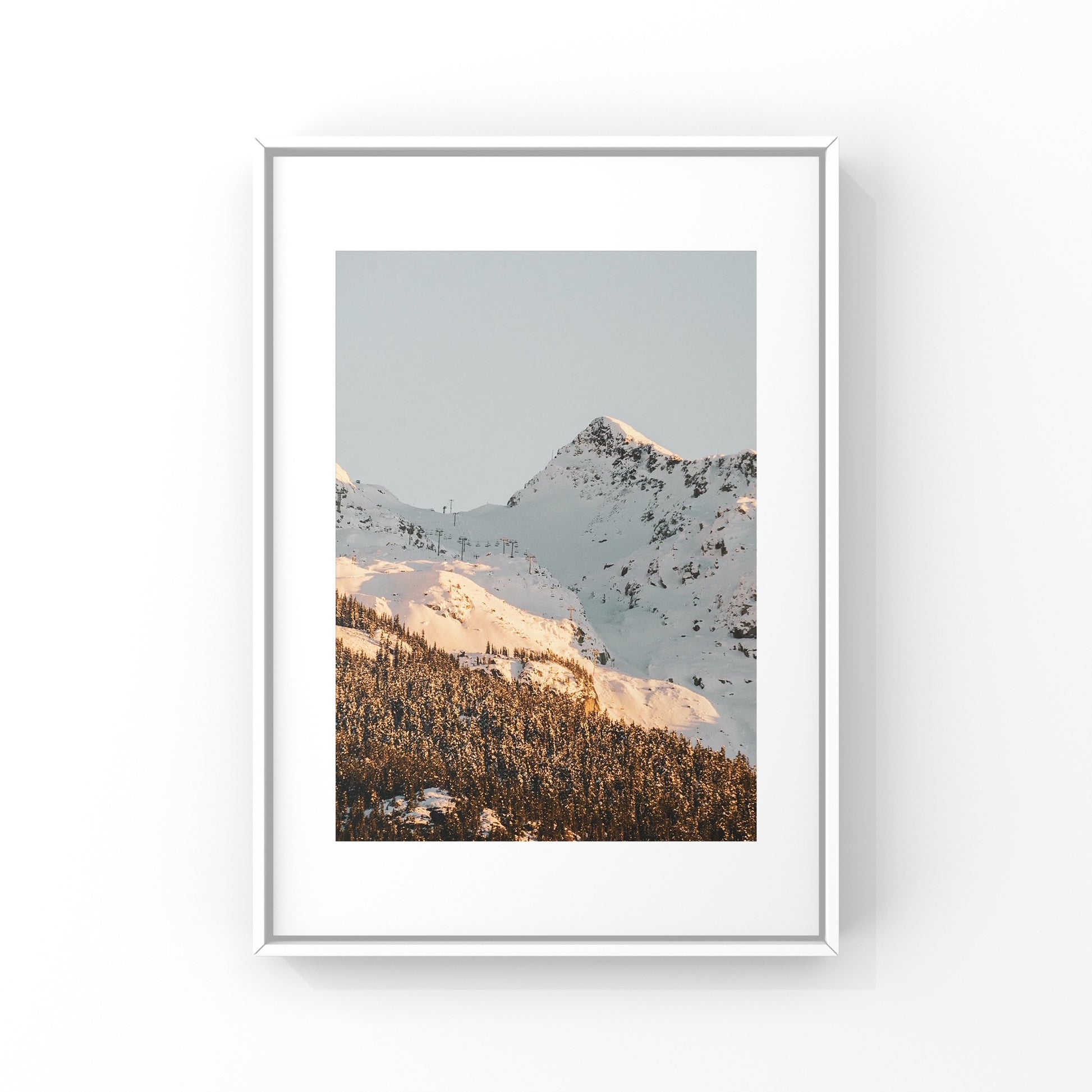 Golden mountain sunset on Blackcomb mountain in Whistler poster print