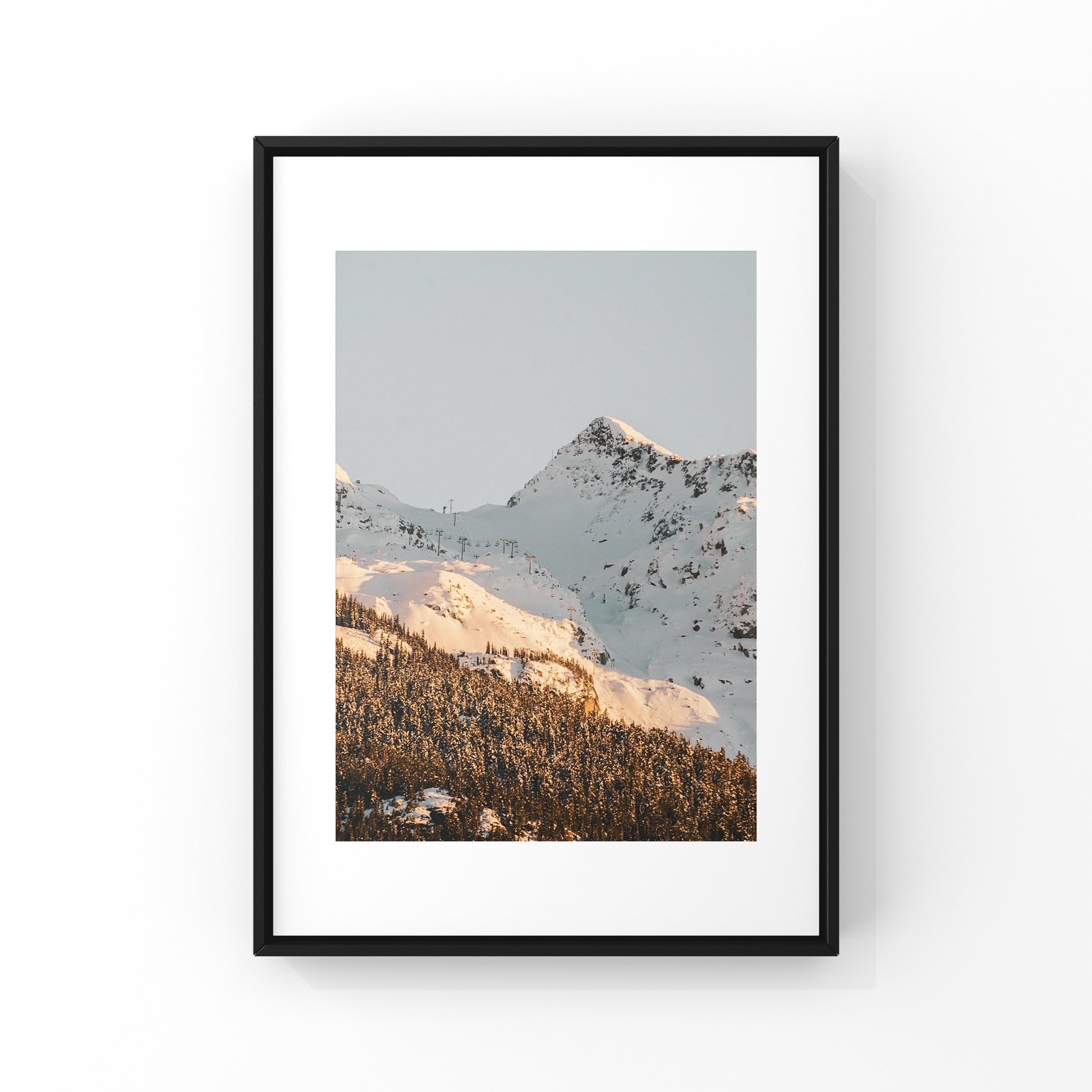 Golden mountain sunset on Blackcomb mountain in Whistler poster print