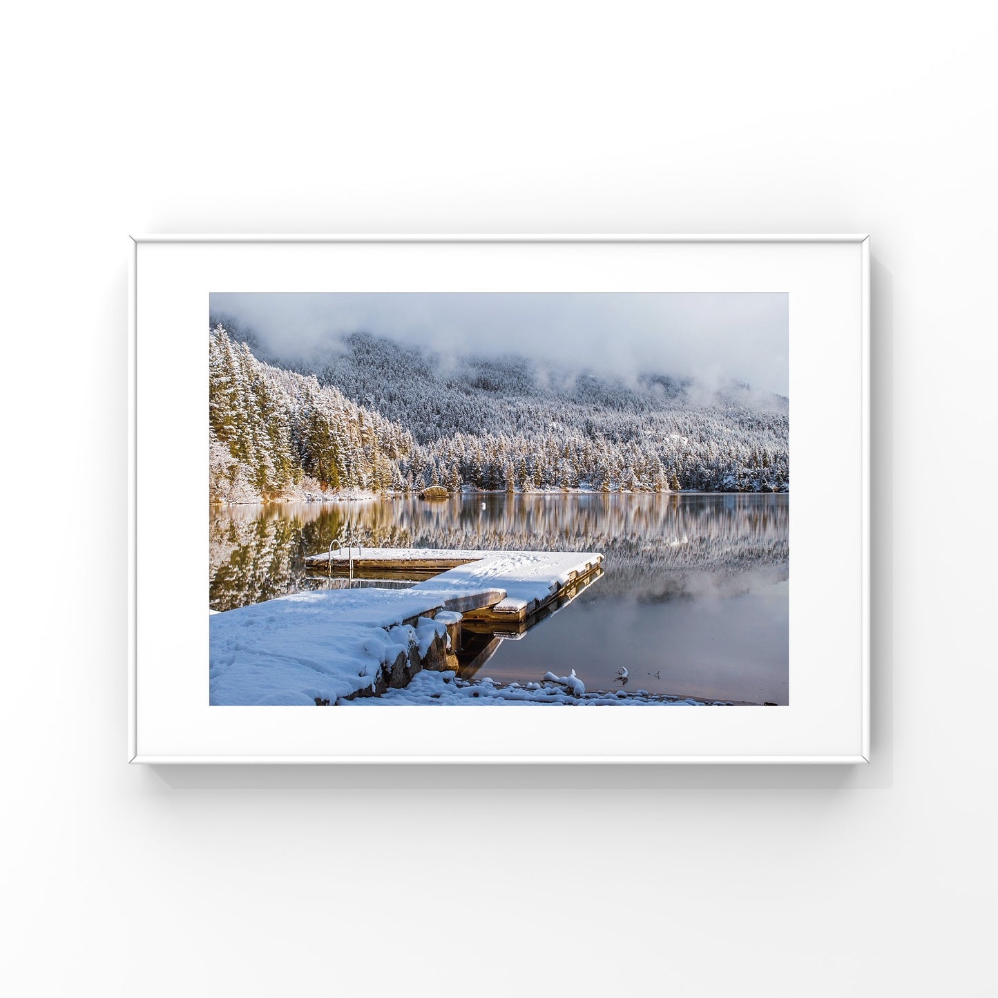 Wintery scene on Green Lake in Whistler winter photography print