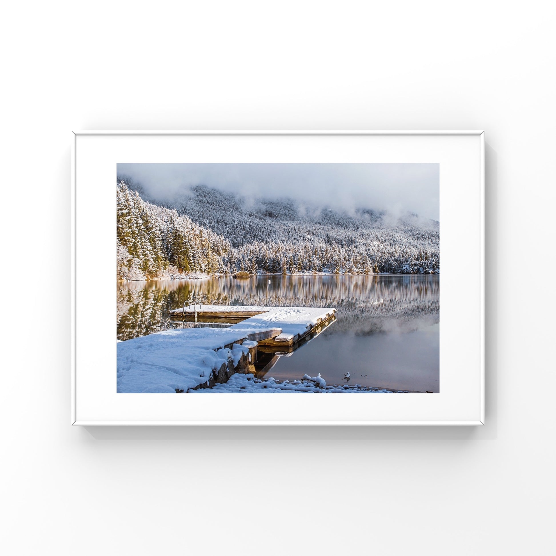 Wintery scene on Green Lake in Whistler winter photography print