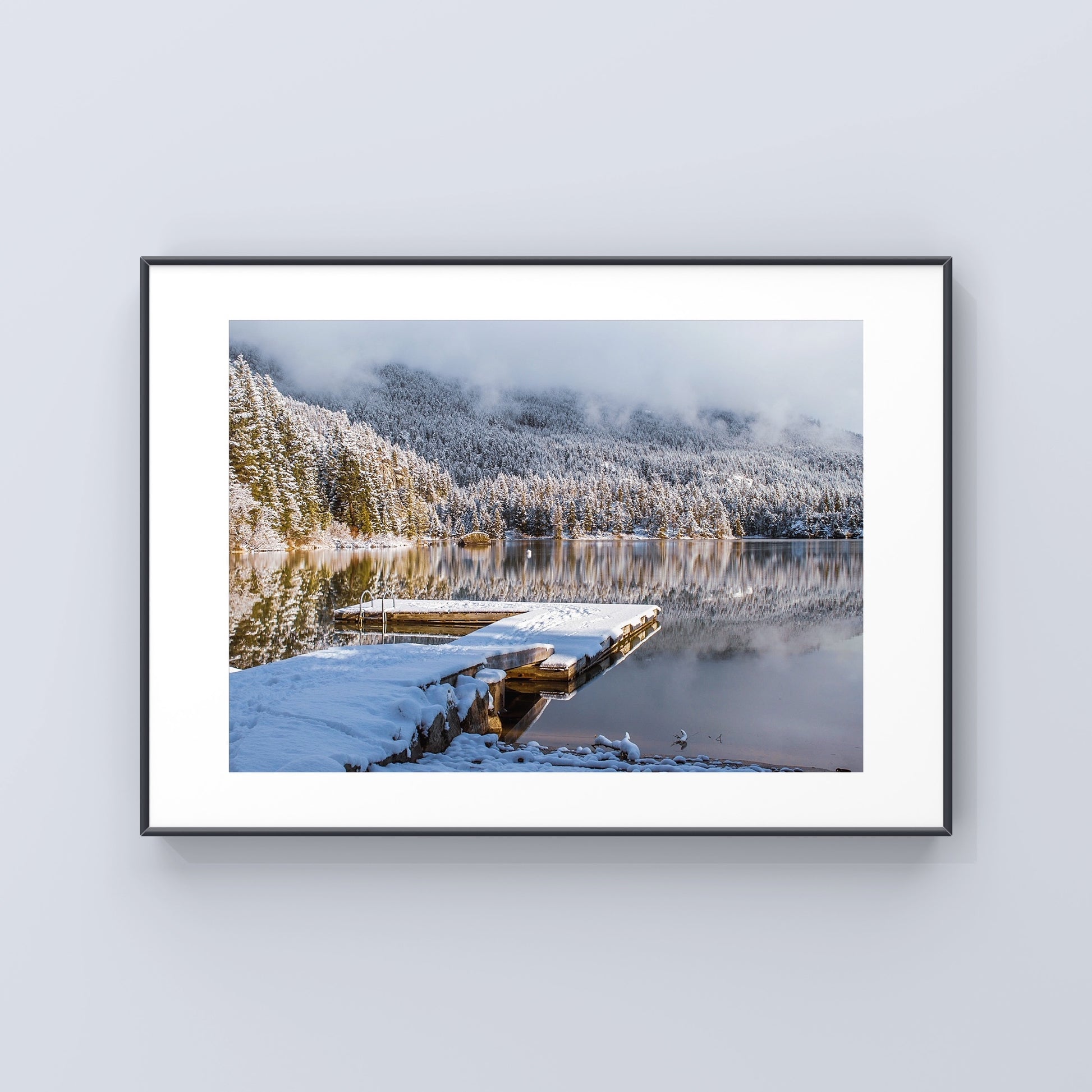 Wintery scene on Green Lake in Whistler winter photography print