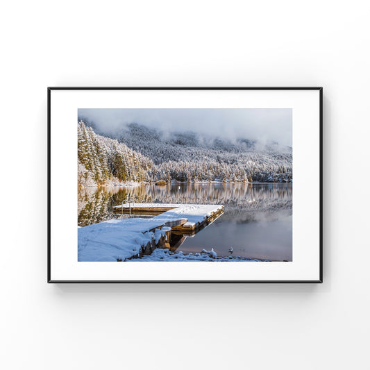 Wintery scene on Green Lake in Whistler winter photography print