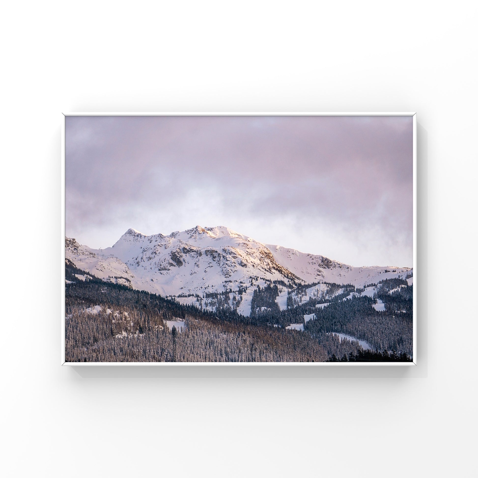 Lilac sky mountain sunset in Whistler, British Columbia, framed photography poster print