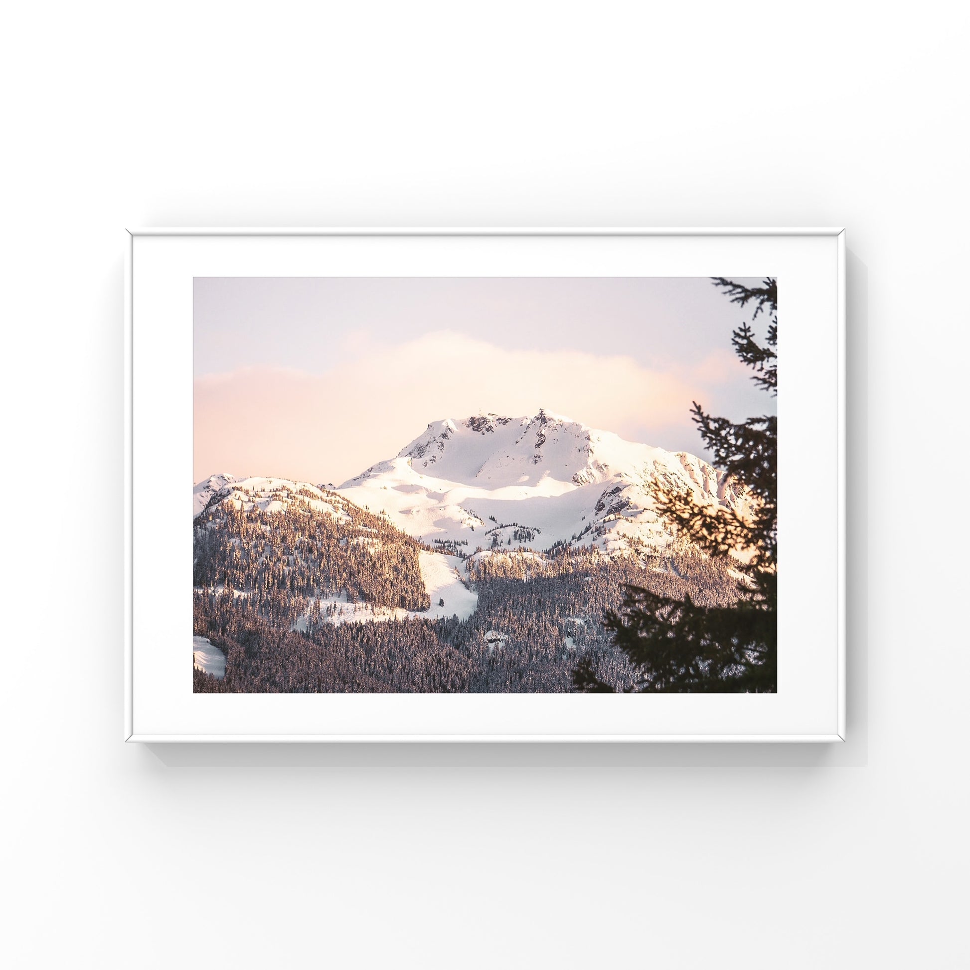 This is Whistler Peak on Whistler Mountain, you can see Peak Chair on the left and Whistler bowl covered in snow. 