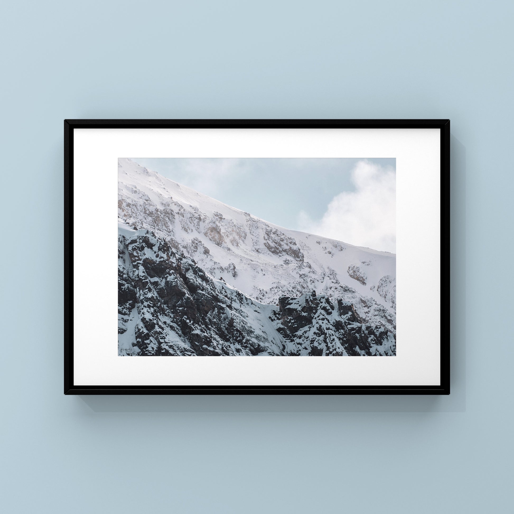 Soft light on a snowy mountain ride in the Canadian Rockies photography print