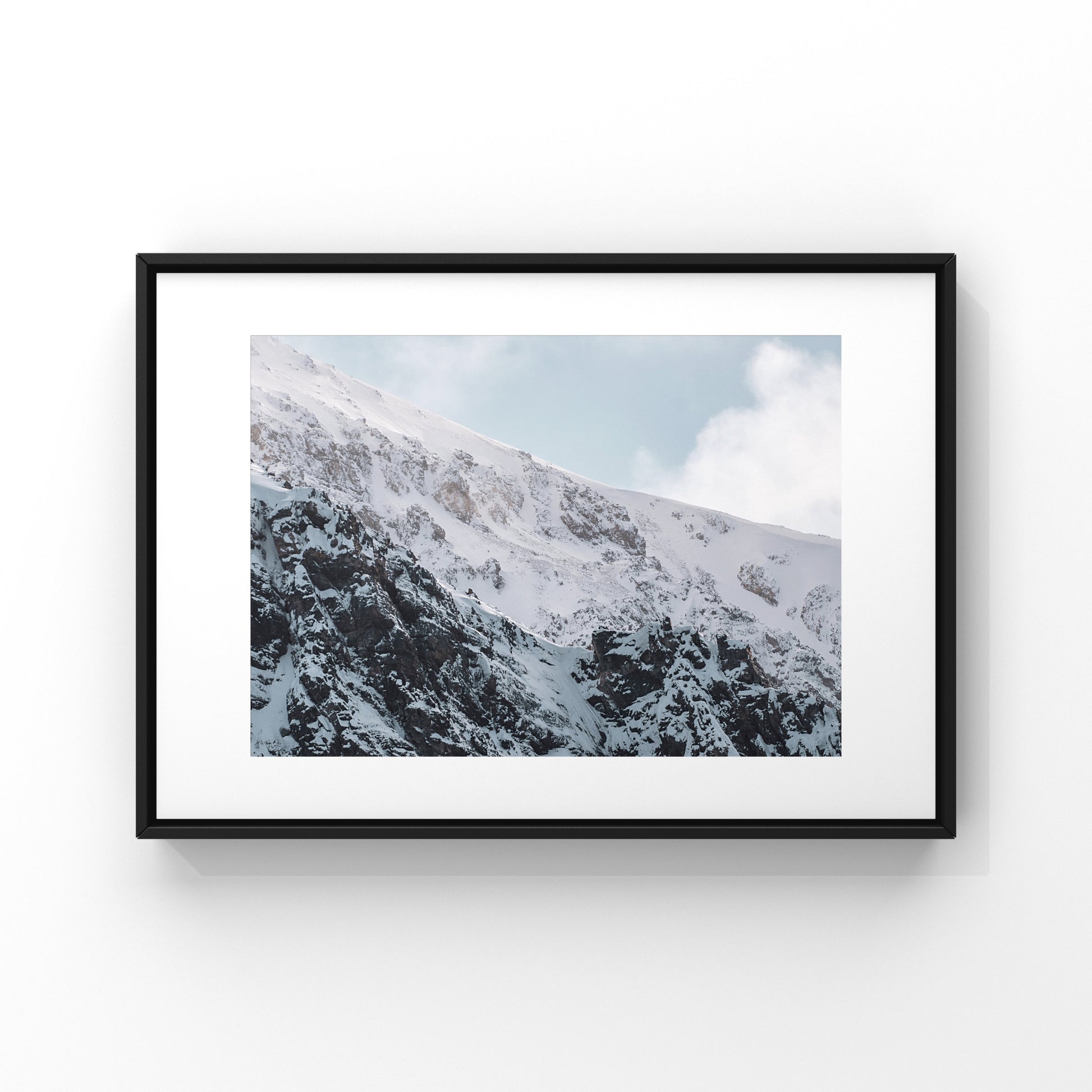 Soft light on a snowy mountain ride in the Canadian Rockies photography print