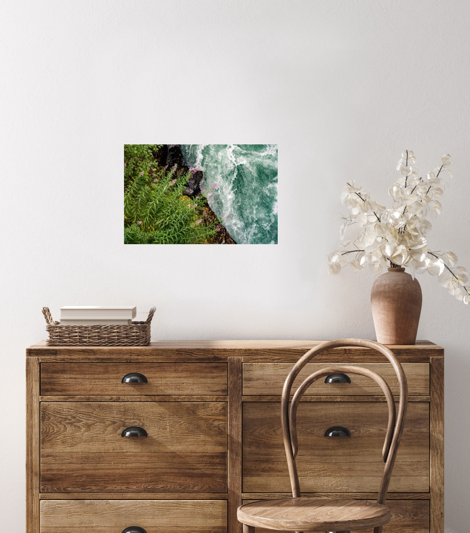 A few of my favorite elements: fireweed, glacier rivers and bird's eye view photography print